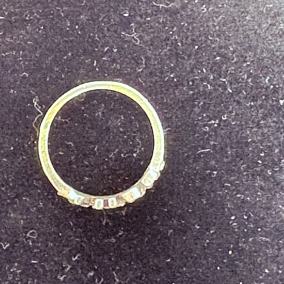 Silver Tone 'AMOR' Ring with Crystals Size 8 - Picture 6 of 9